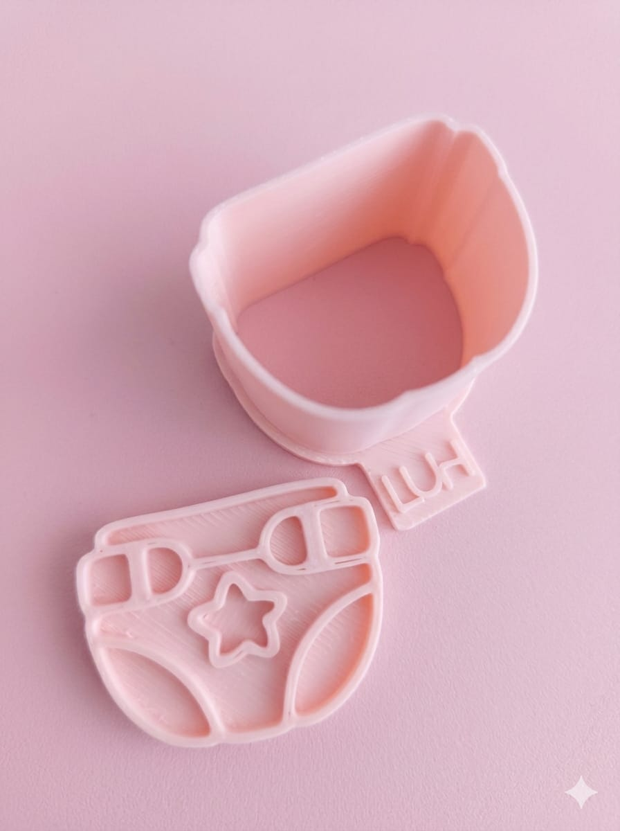 Modelador Ejetor Chá de bebê (carrinho, body, fralda  e chupeta)