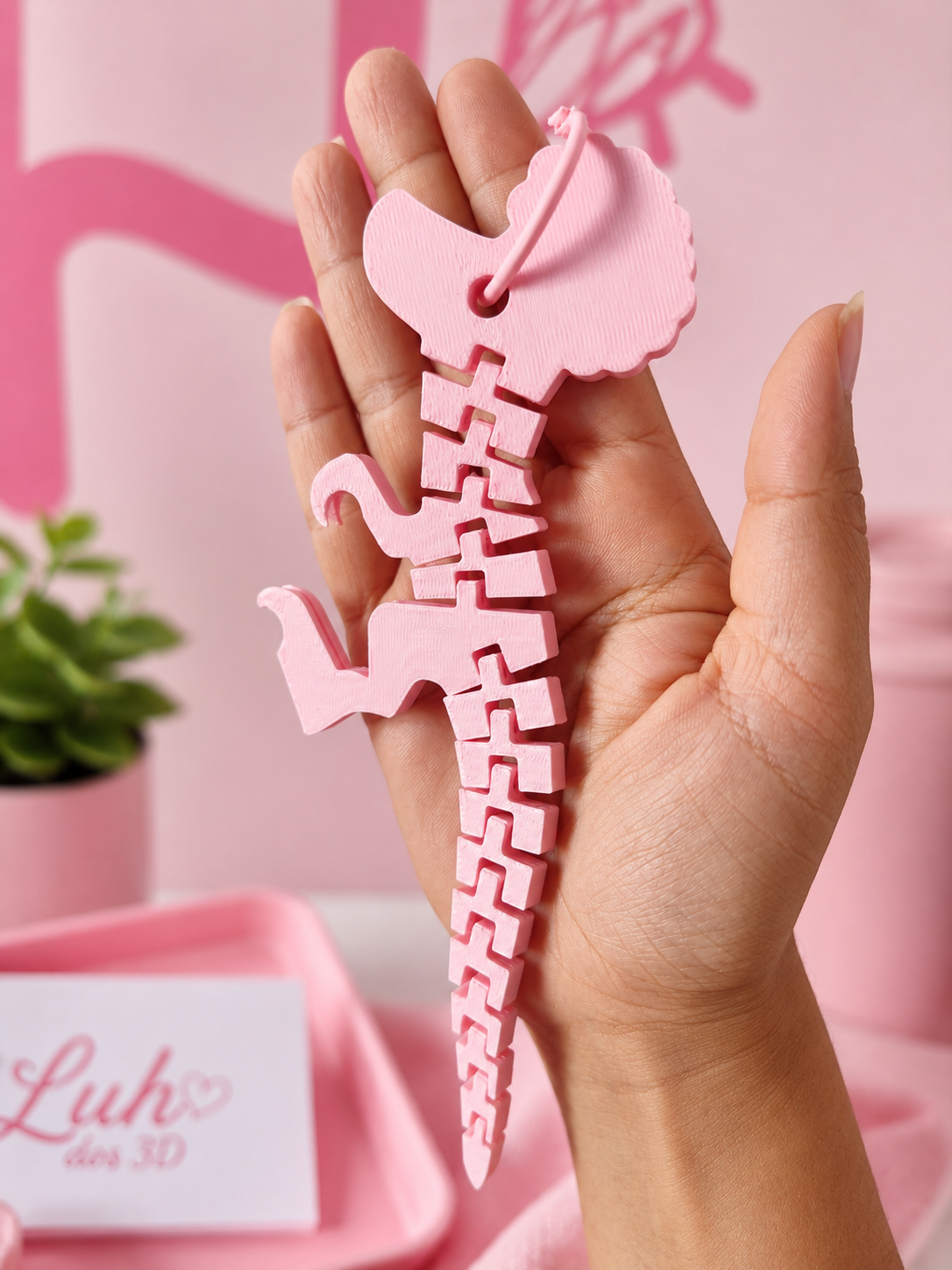 Dino Articulado para Mochila e Acessórios