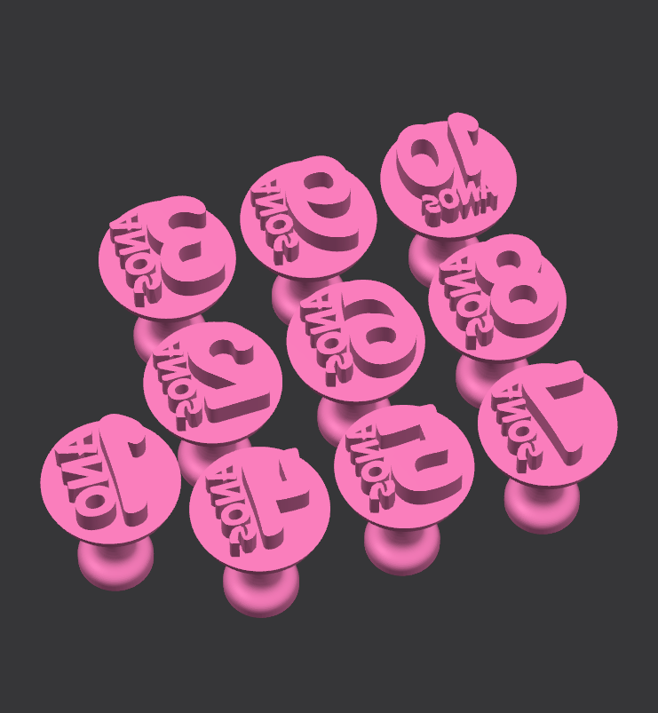 Kit carimbos para doces do 1 ao 10 anos