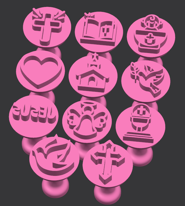 Kit carimbos para doces batizado (5 unidades)