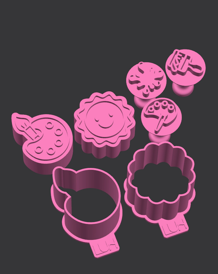 Kit carimbos e ejetores para doces Aquarela