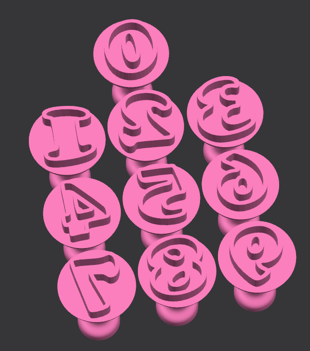 Kit carimbos para doces números 