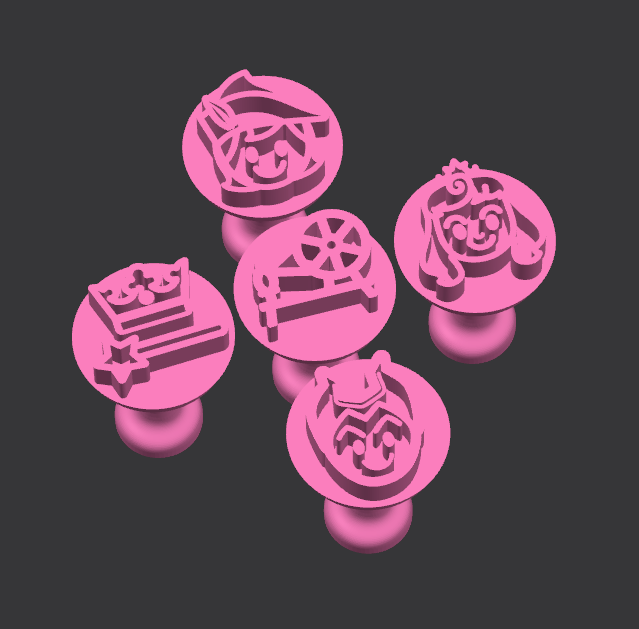 Kit carimbos para doces Bela adormecida