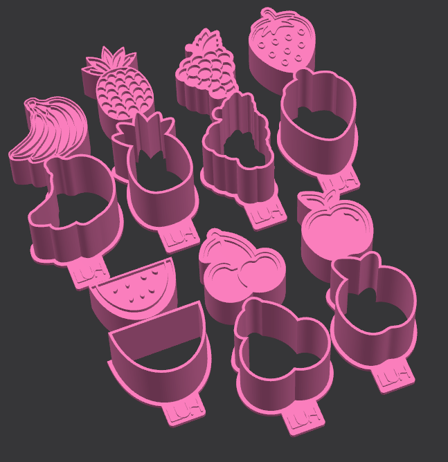 Ejetor frutas (Abacaxi, banana, maça, uva, melancia, cereja morango)