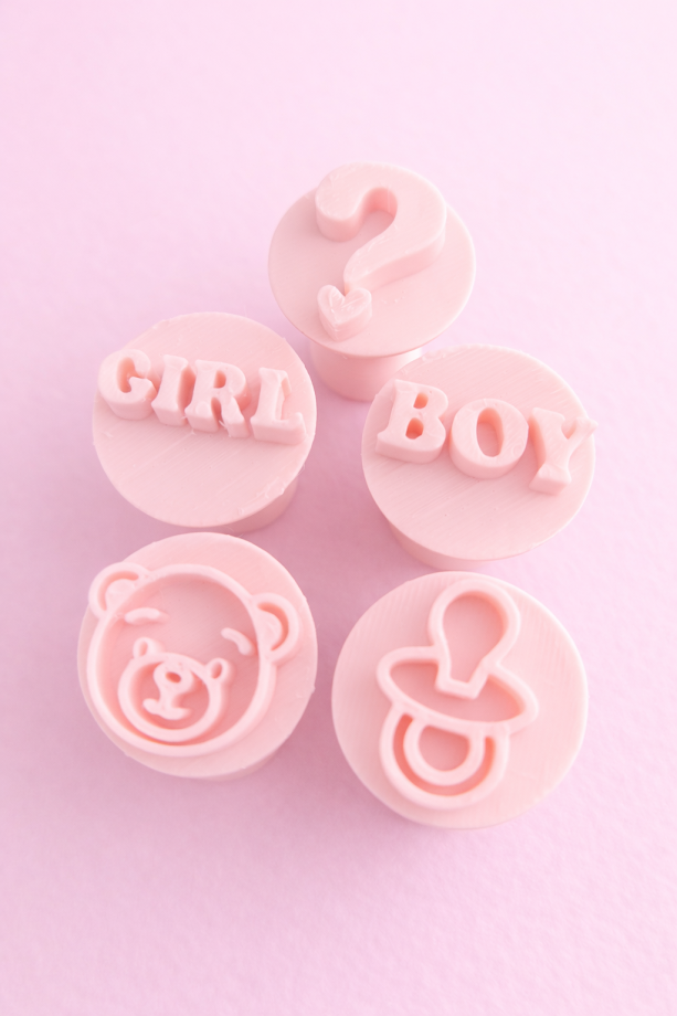 Kit Carimbos para doces chá de revelação