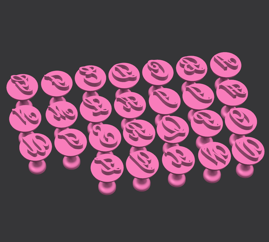 Kit de carimbos alfabeto para doces 