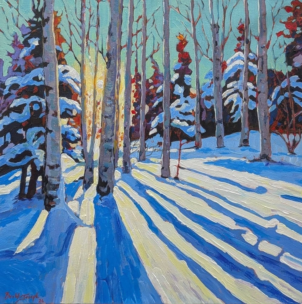 Stretched Canvas - Greenwood trail- Winter light II