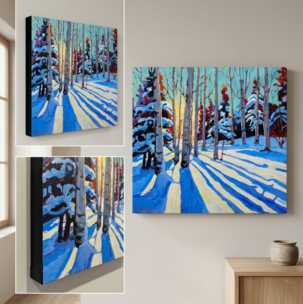 Stretched Canvas - Greenwood trail- Winter light II