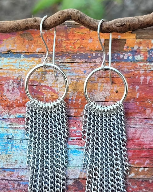 Silver Chain Danglers