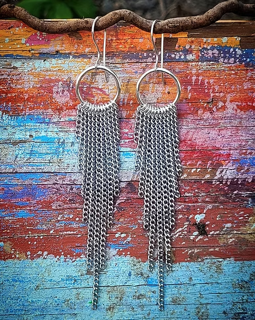 Silver Chain Danglers