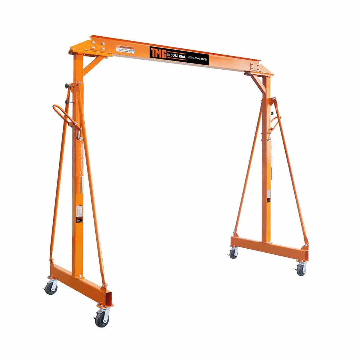 2 Ton Steel Gantry Crane with Adjustable Height, Auto-Lock & Swivel Caster Wheels TMG-AGC21