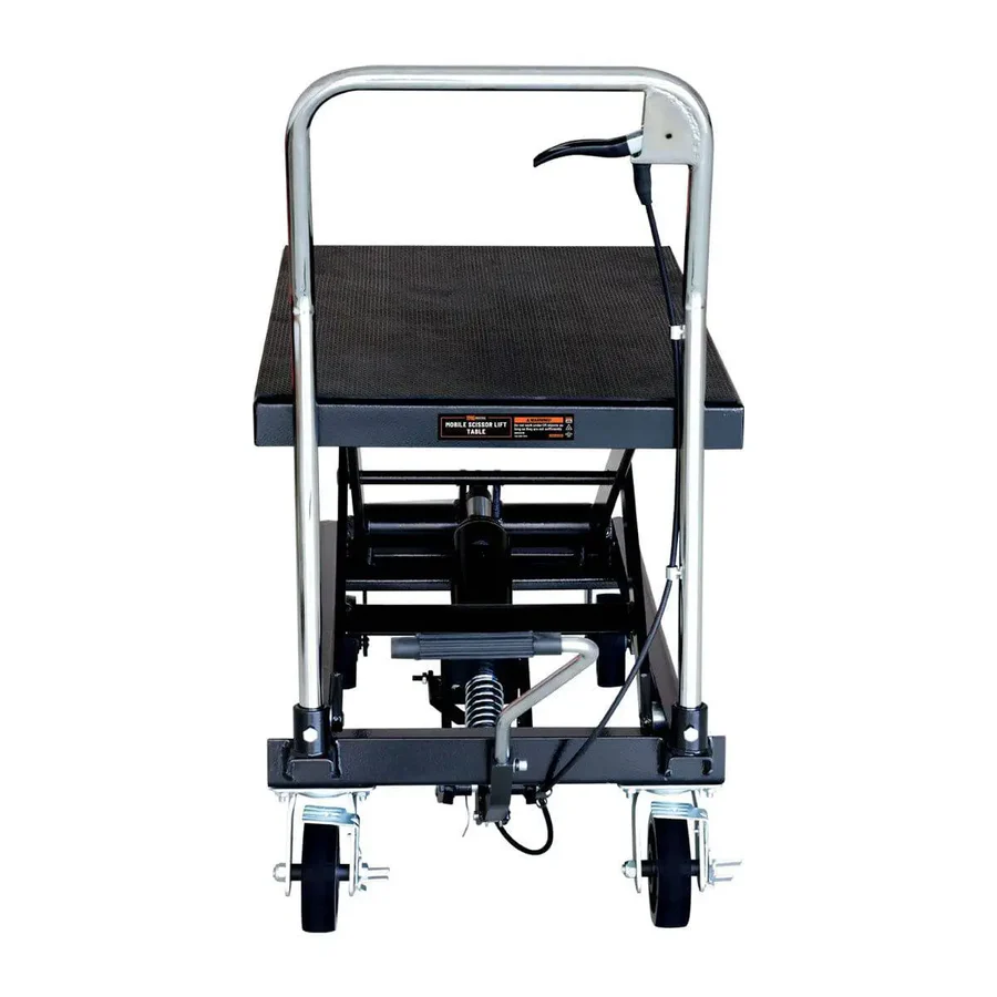 1100-lb Mobile Scissor Lift Table, 34" Lifting Height, Foot Pedal Operation, Rubber Padded Tabletop, TMG-ALS05