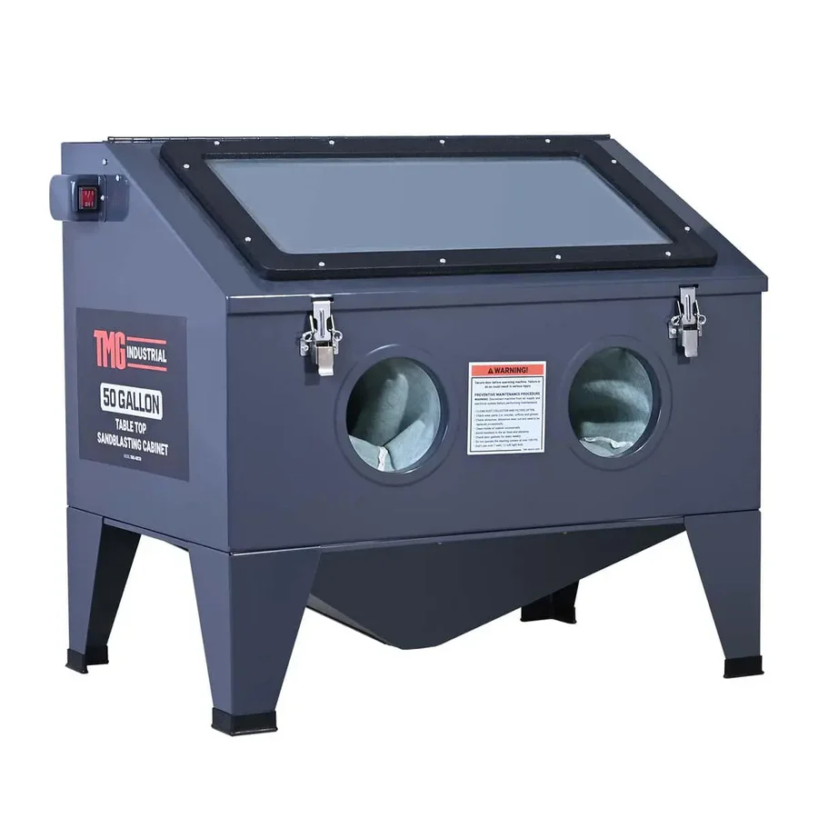 50 Gallon/190L Top-Open Bench Top Abrasive Sandblaster w/View Window, 115 PSI, 15 CFM, TMG-ABC50
