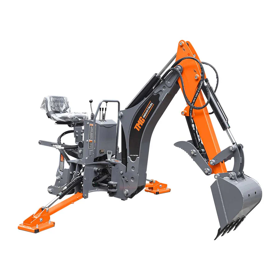 9 FT 3-Point Swing Backhoe Attachment, 15" Bucket with Hydraulic Thumb, 180° Boom and Bucket Rotation, TMG-TBH90H