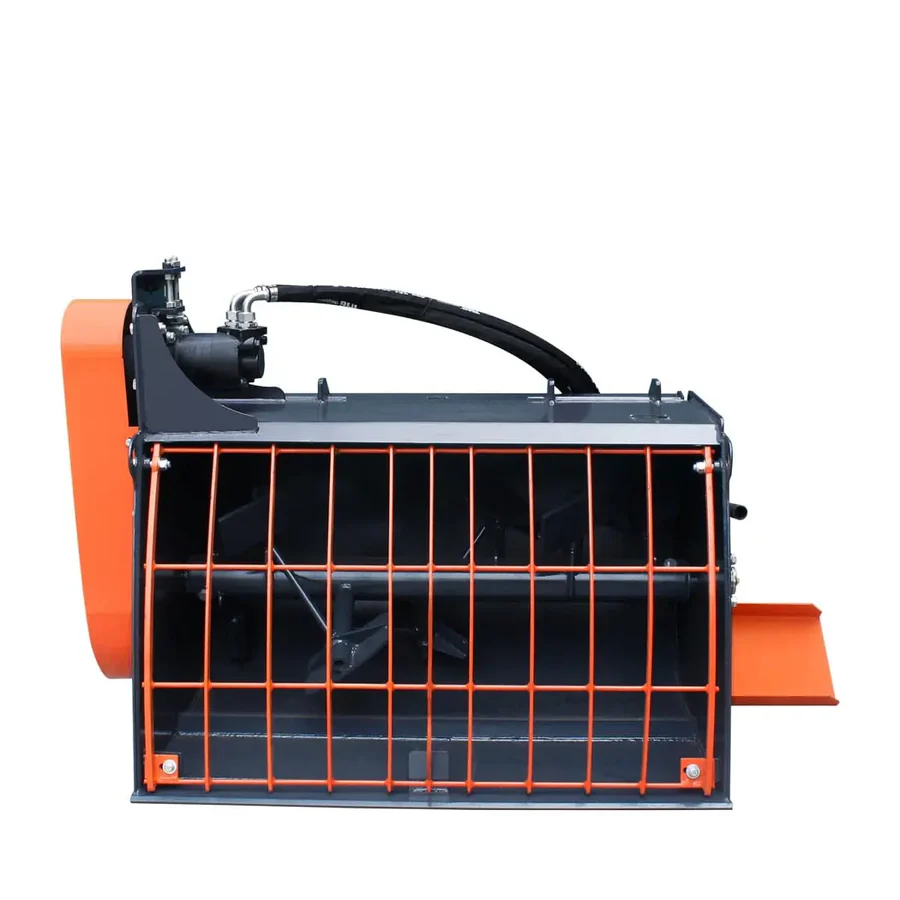 Industrial 60" Skid Steer Concrete Mixer Attachment, Side Chute Dispenser & Bag Splitter, Universal Mount, 16 Cu-Ft Capacity, TMG-SCM61