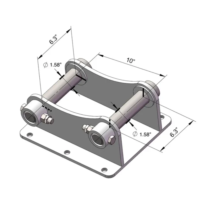 Double Pin Cradle Hitch, Excavator Auger Hookup, Compatible w/PAD30 Auger Drive, TMG-PAFE