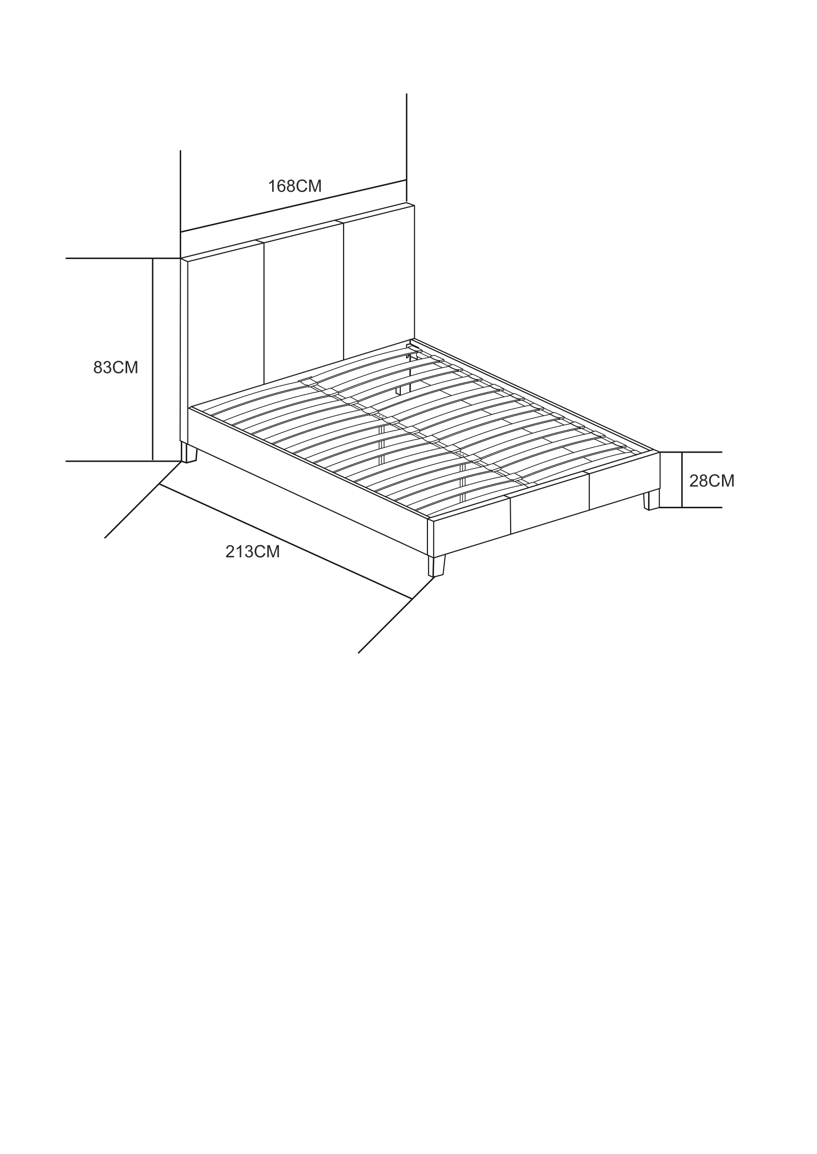 Lit double moderne 140x190cm avec sommier