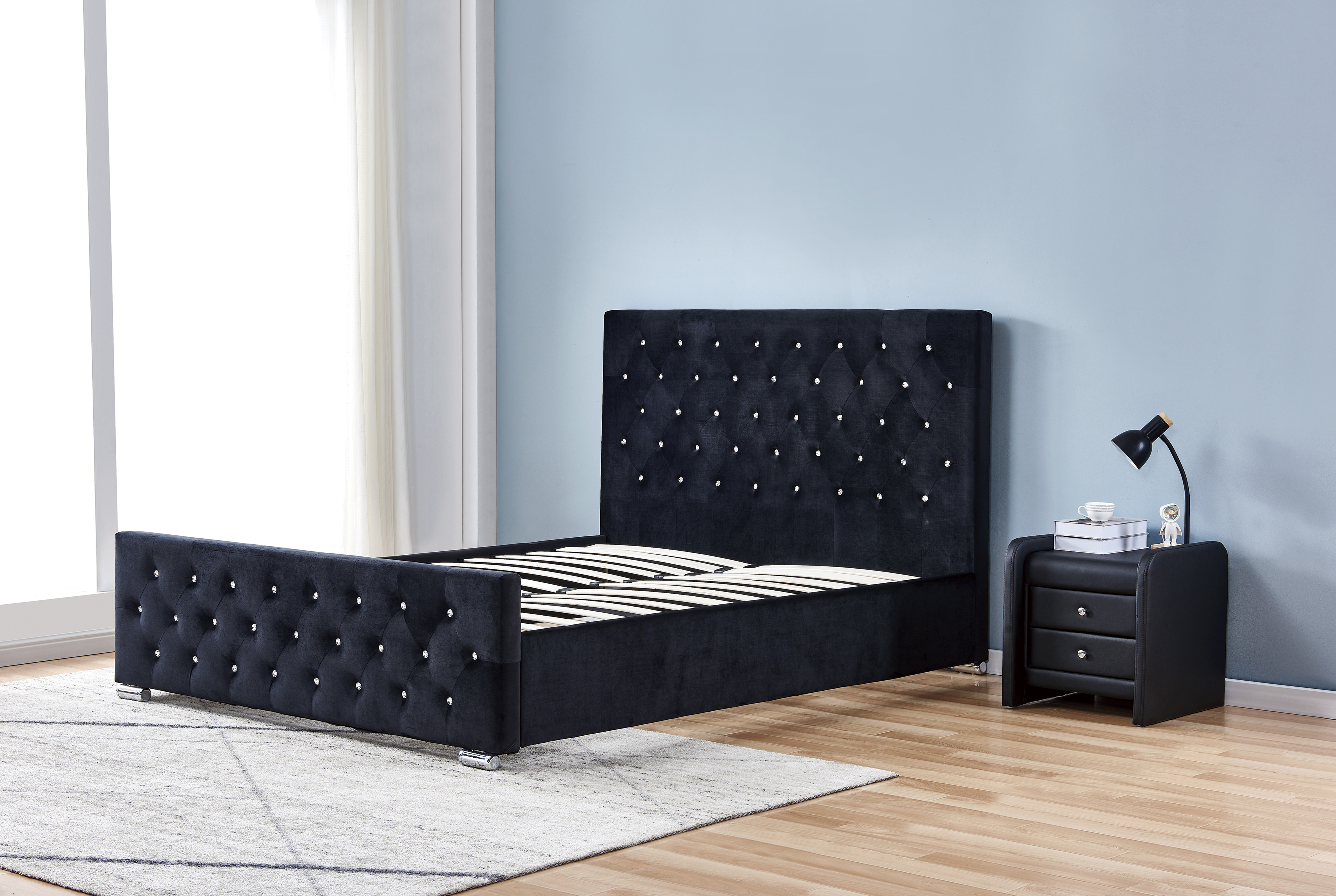 Lit Capitonné 140x200 cm avec sommier