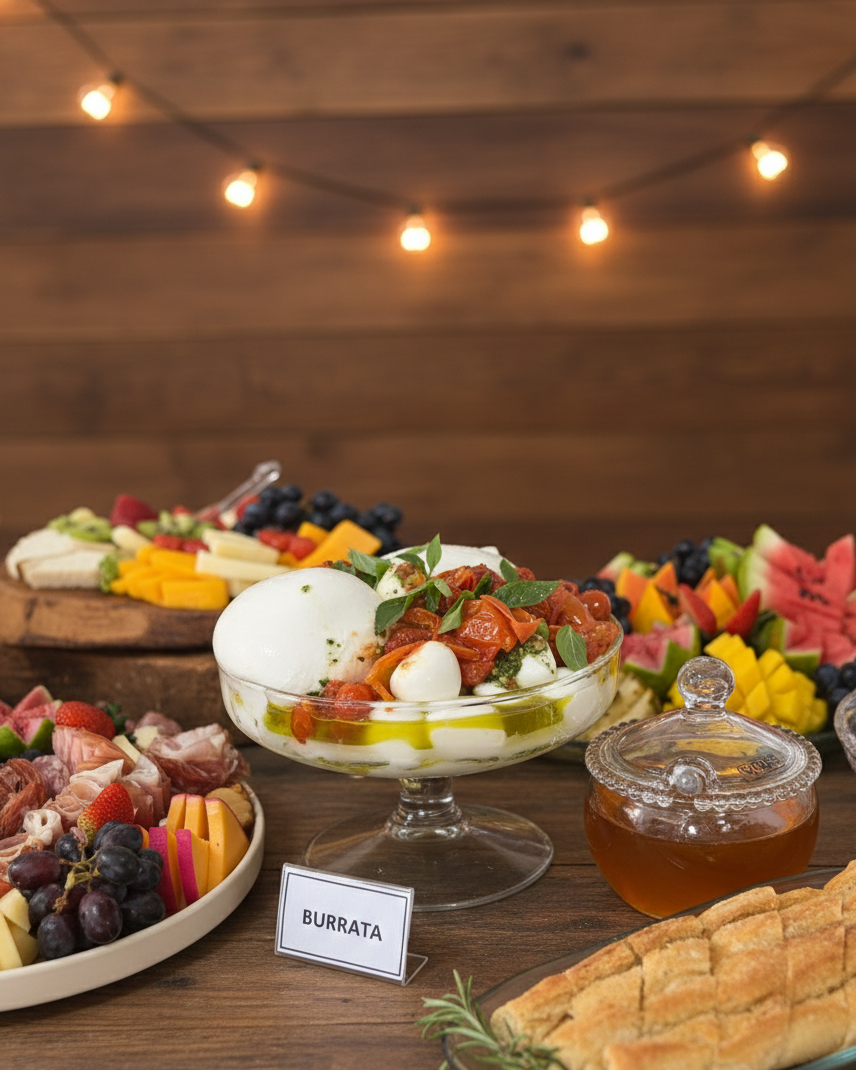 Burrata Fresca com Tomate Cereja e Manjericão