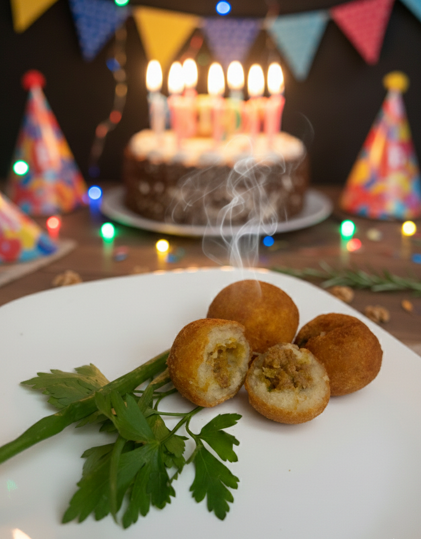 Bolinho de mandioca com Carne - 50 unid.