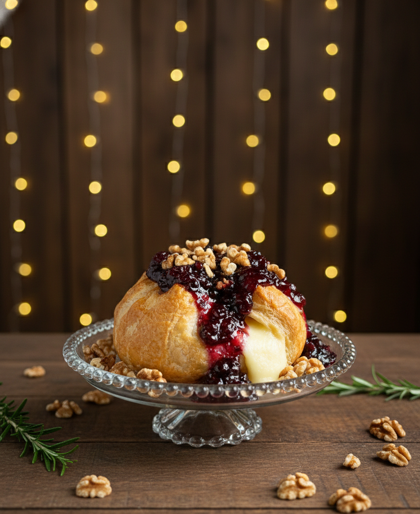 Brie Folhado com Geleia de Frutas Vermelhas