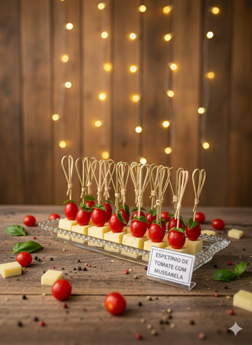Espetinho de Tomate com Mussarela - 10 unid.