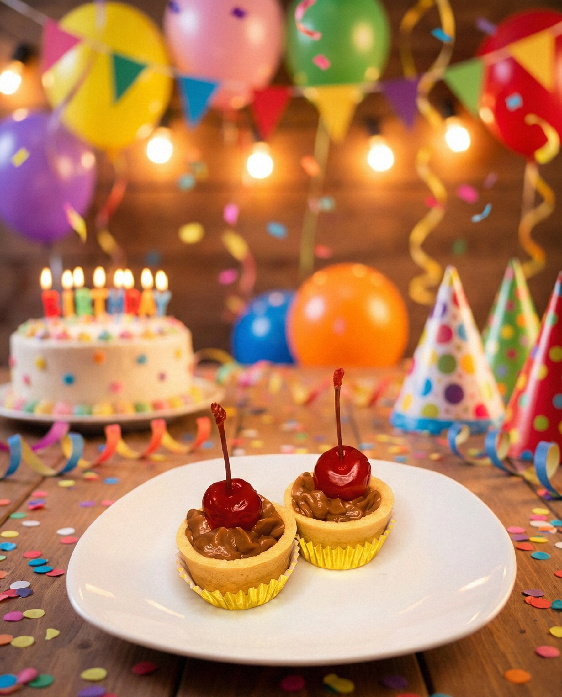 Mini Tortinhas de Brigadeiro com Cereja - 25 unid.