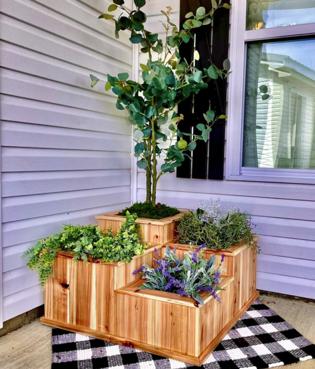 Tiered Wooden Planter Box