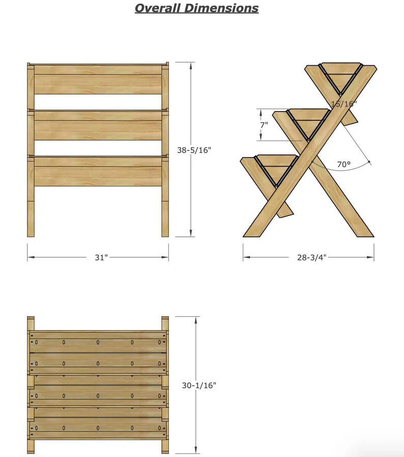 3-Tier Wooden Plant Stand