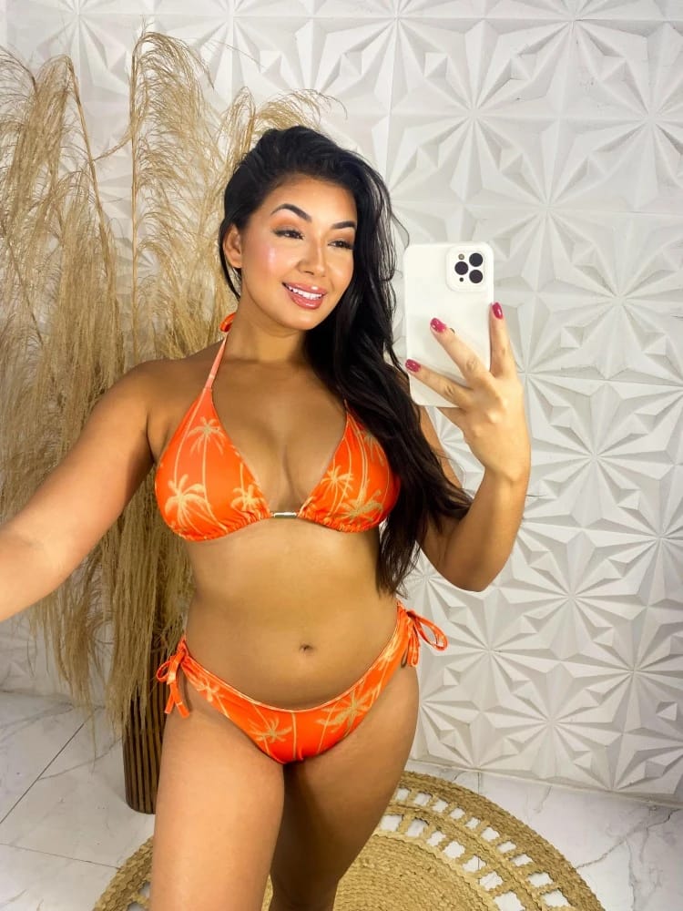 Biquíni Laranja Estampado