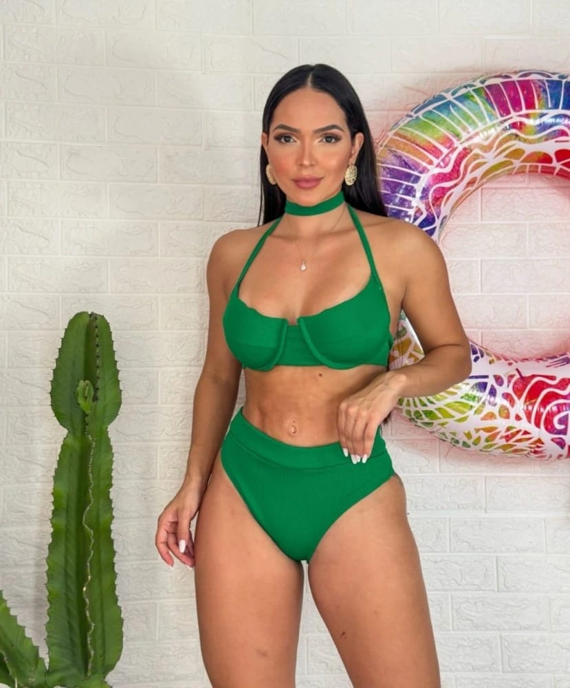 Biquíni Verde Alça Média