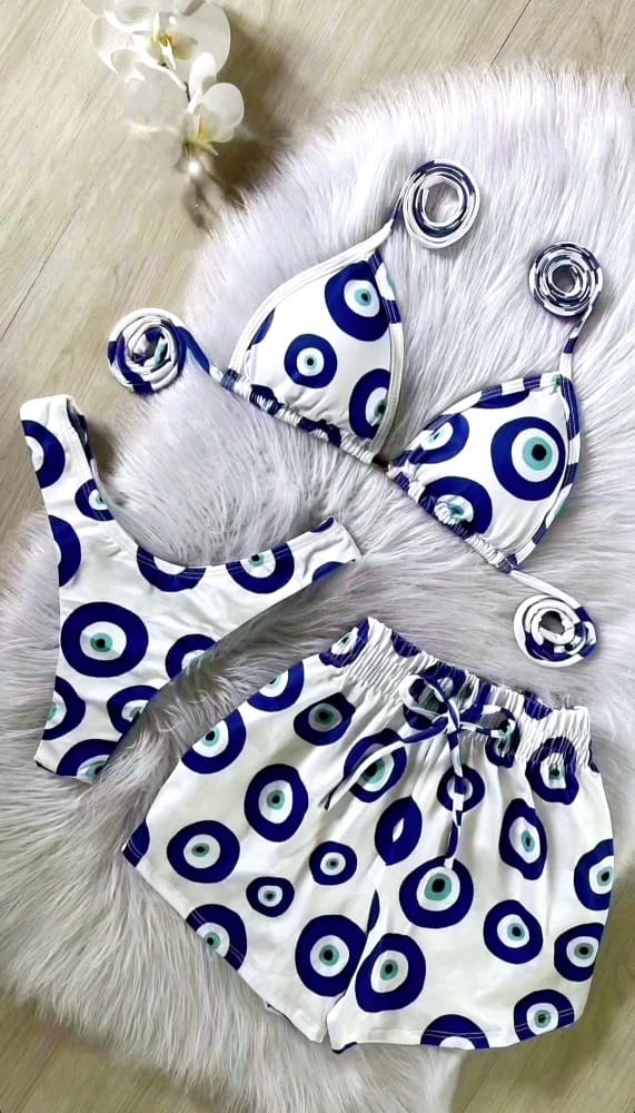 Biquíni com Short Estampa Olho Grego