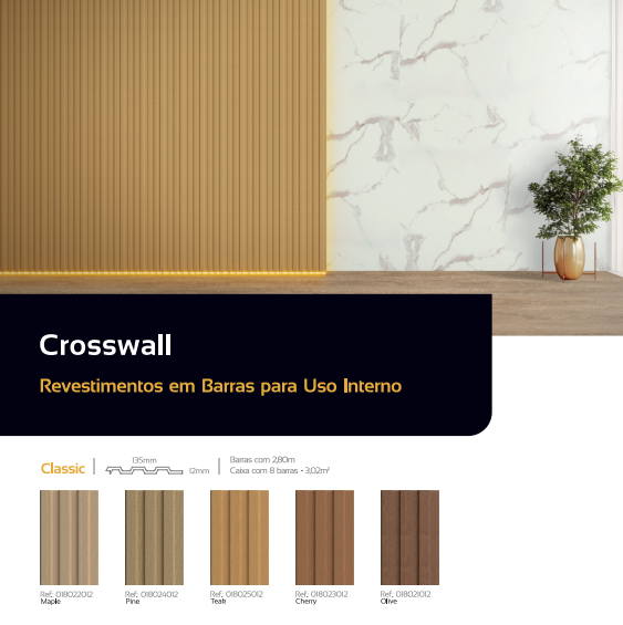 Painéis de parede internos - linha Crosswall