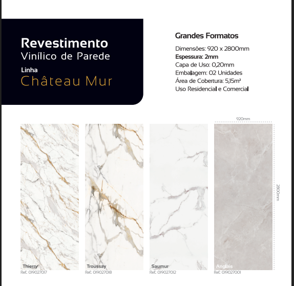 Revestimento de parede em vinilico