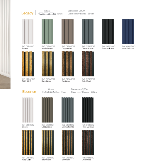 Painéis de parede internos - linha Crosswall