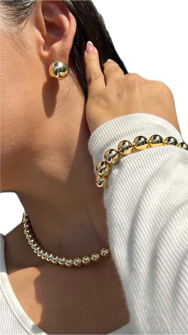 Set de joyería balín dorado