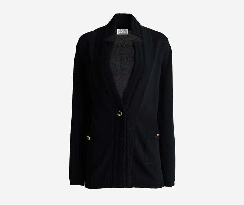 Classic Black Knit Blazer