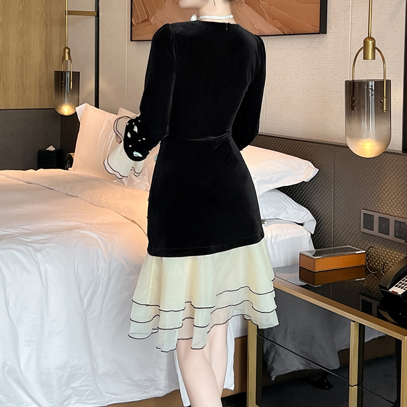 Black Cotton Winter Dress