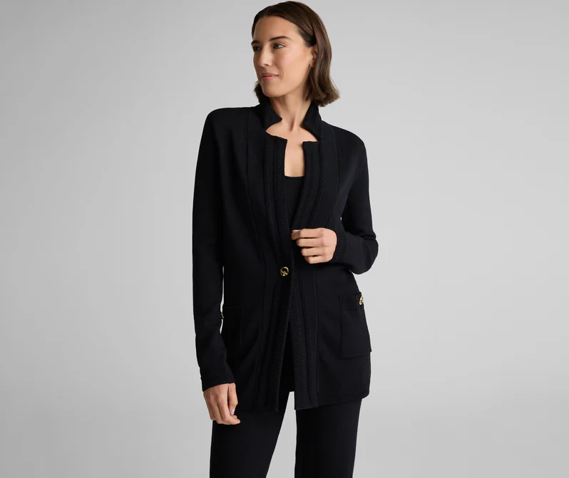 Classic Black Knit Blazer