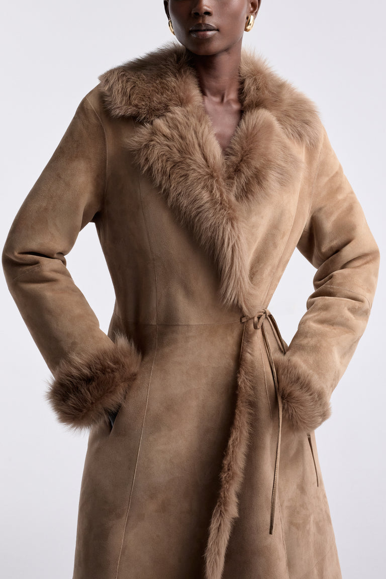 Faux Shearling Long Coat