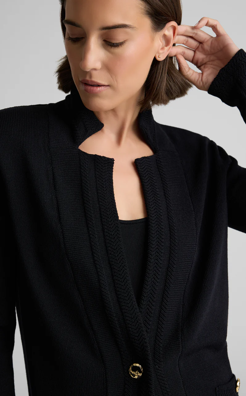 Classic Black Knit Blazer