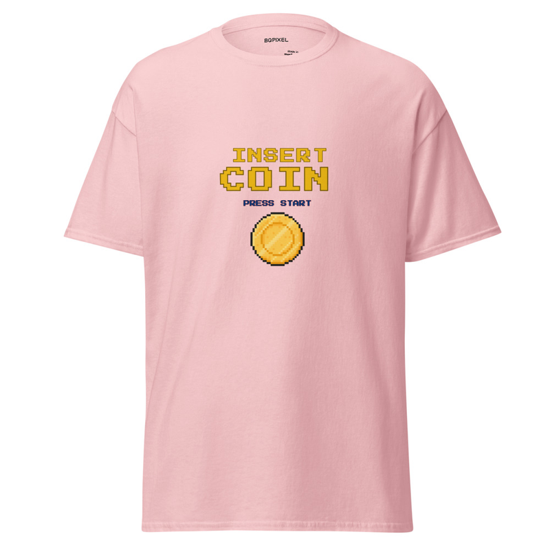 Playera Gamer “INSERT COIN” Retro Arcade | Pixel Art 8-Bit BQPIXEL