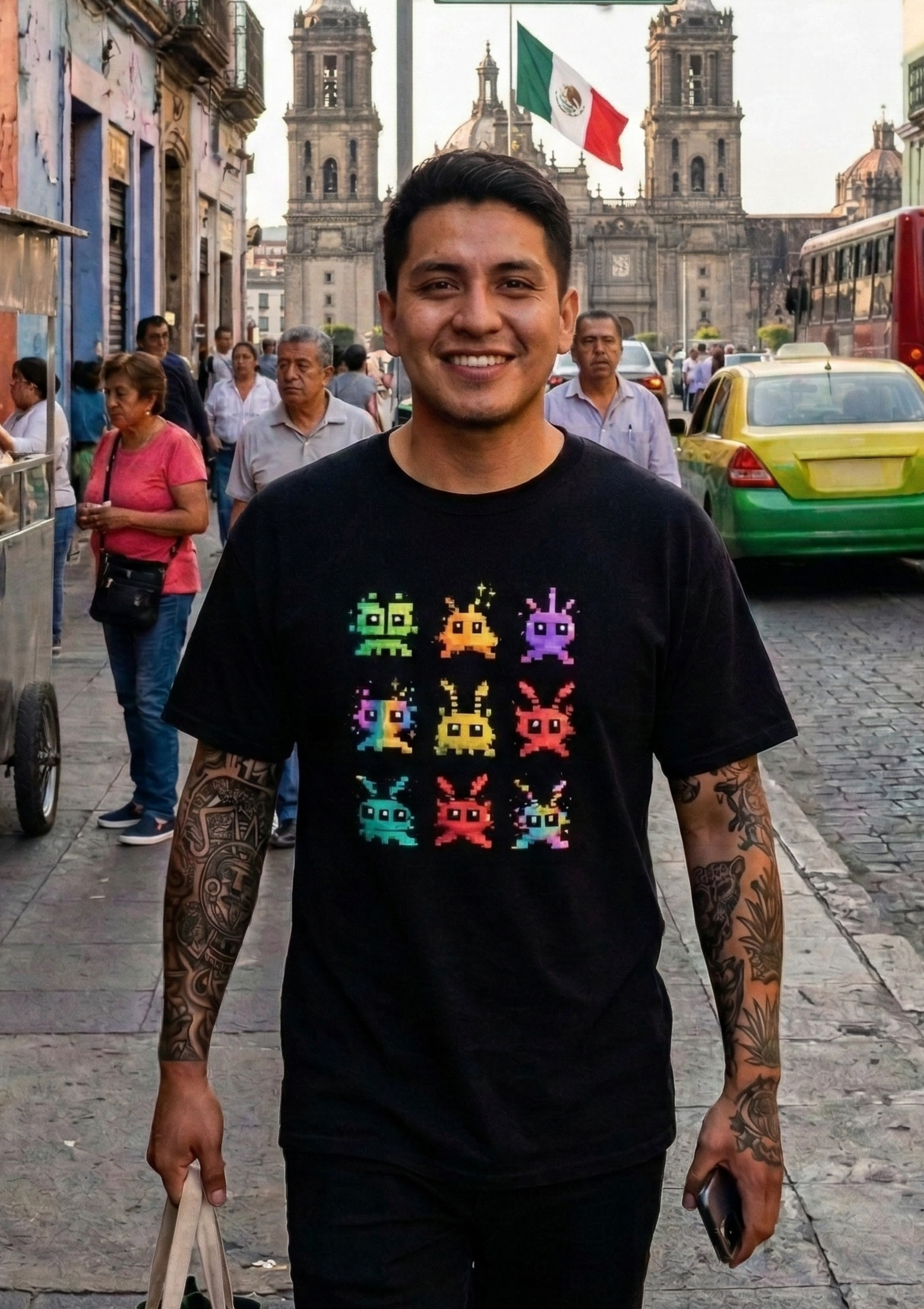 Pixel Aliens Retro 8-Bit | Arte Gamer Original BQPixel Inspirado en Videojuegos Clásicos