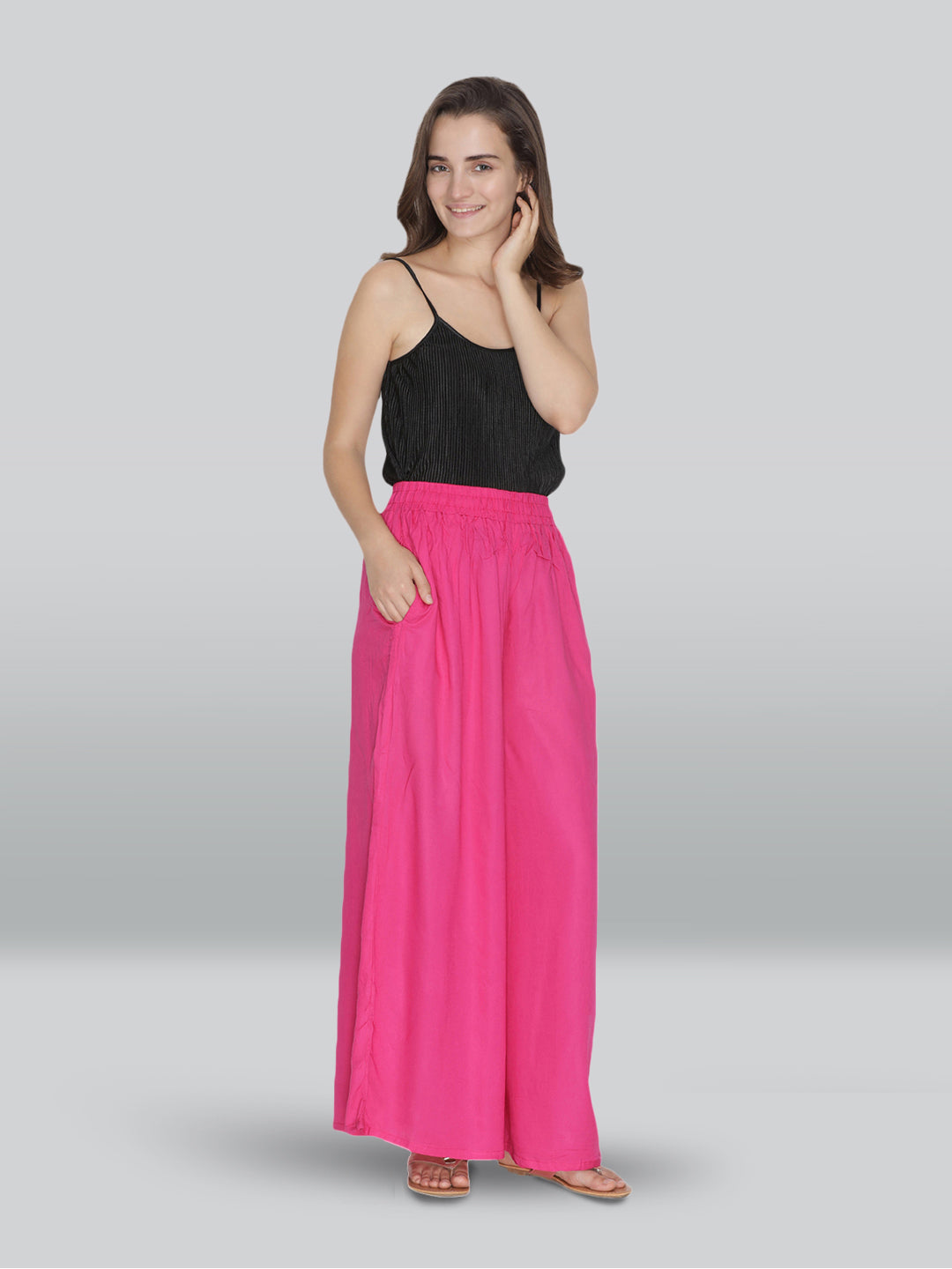 Premium 22kg Rayon Plain Palazzo | No Pockets | 5 Pcs Combo per Color | Rs 750 (Per Pcs 150 (pack of 5)) |