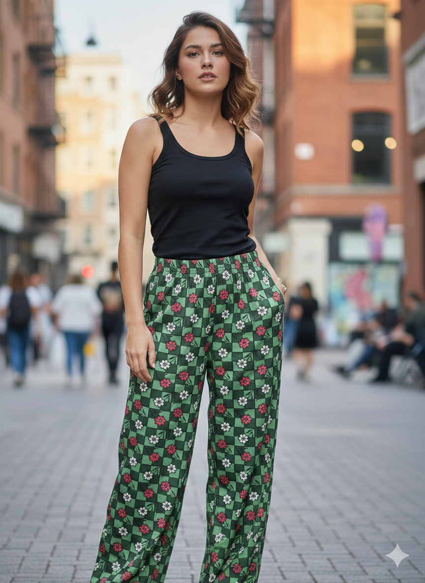 Lycra Palazzo Combo |  High Waist Elastic - Free Size | 12 Pieces Rs 720 (60 rs per Plazzo)