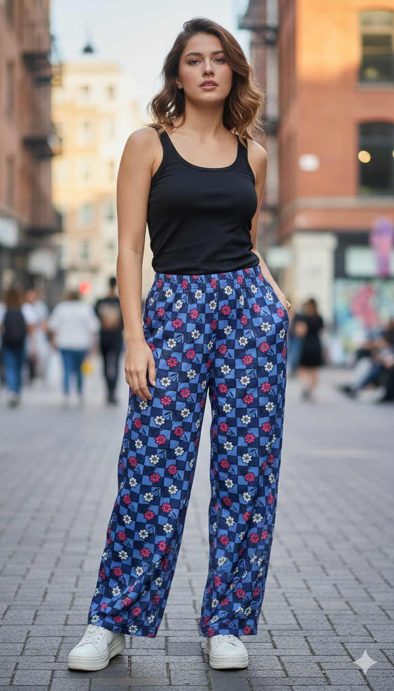 Lycra Palazzo Combo |  High Waist Elastic - Free Size | 12 Pieces Rs 720 (60 rs per Plazzo)