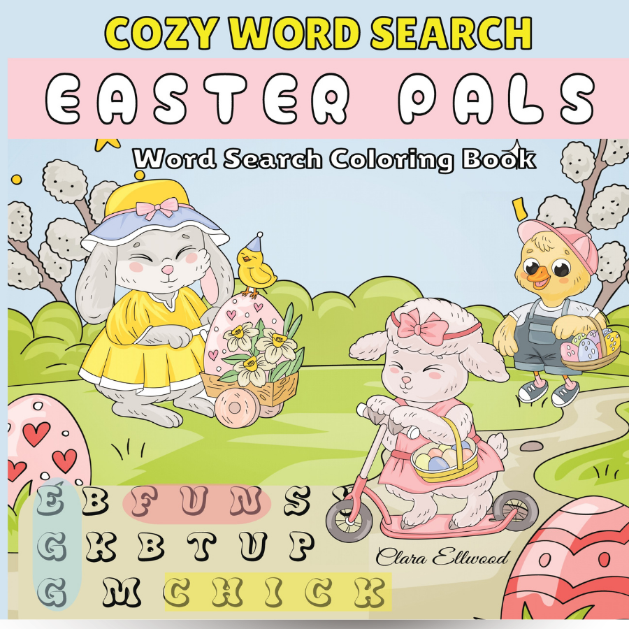 Clara Ellwood:  Cozy Word Search Colouring Book - Easter Pals