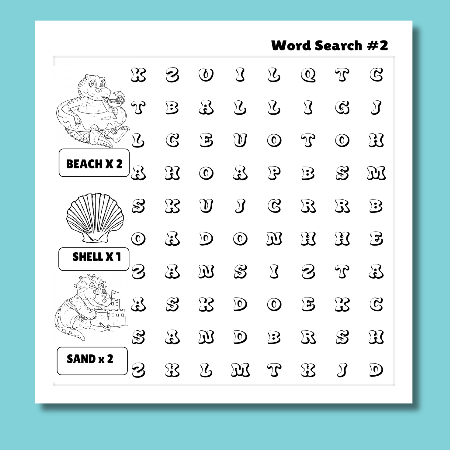 Clara Ellwood:Word Search Colouring Book – Cute Dinosaurs