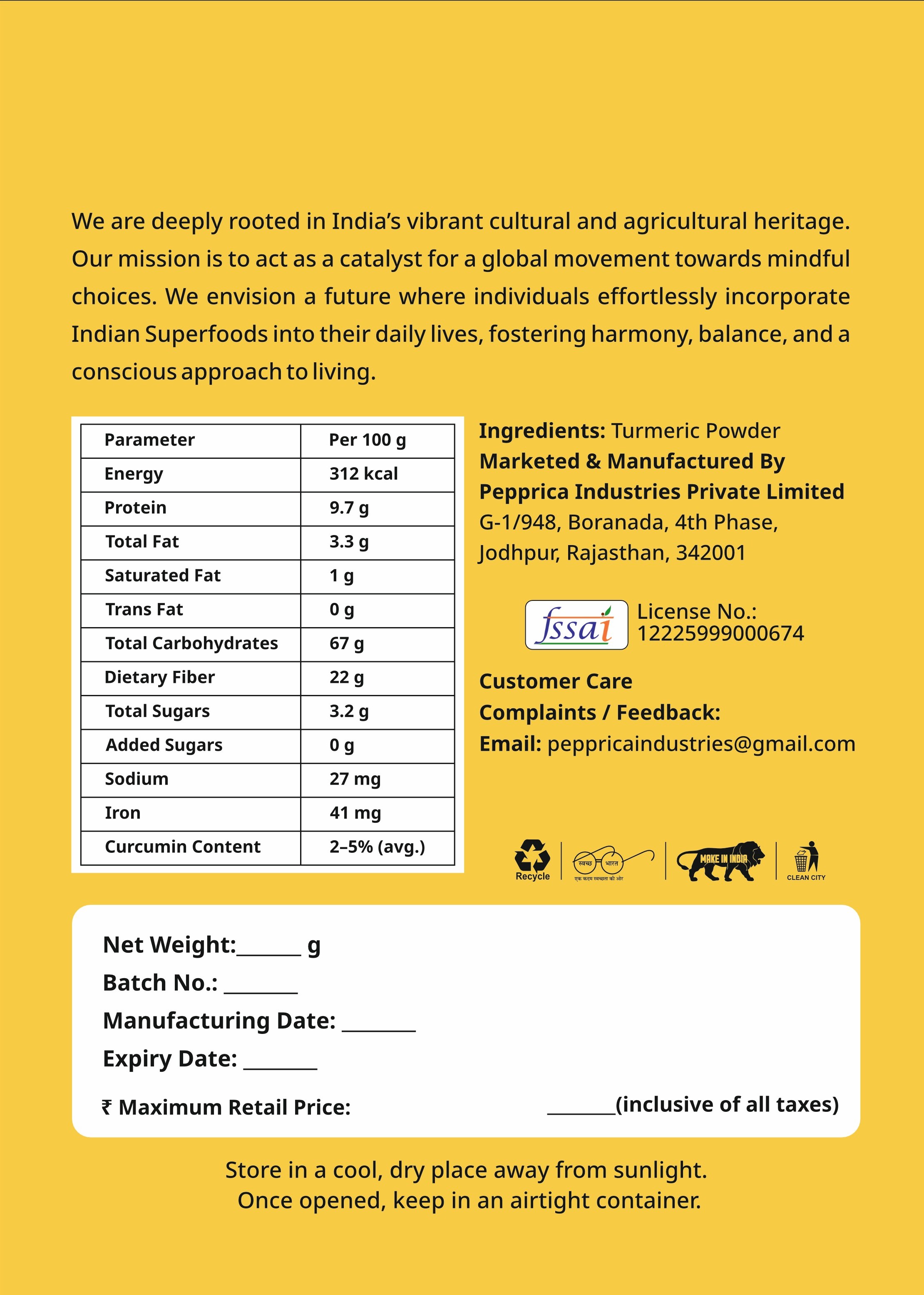 Urban Zaika Turmeric Powder