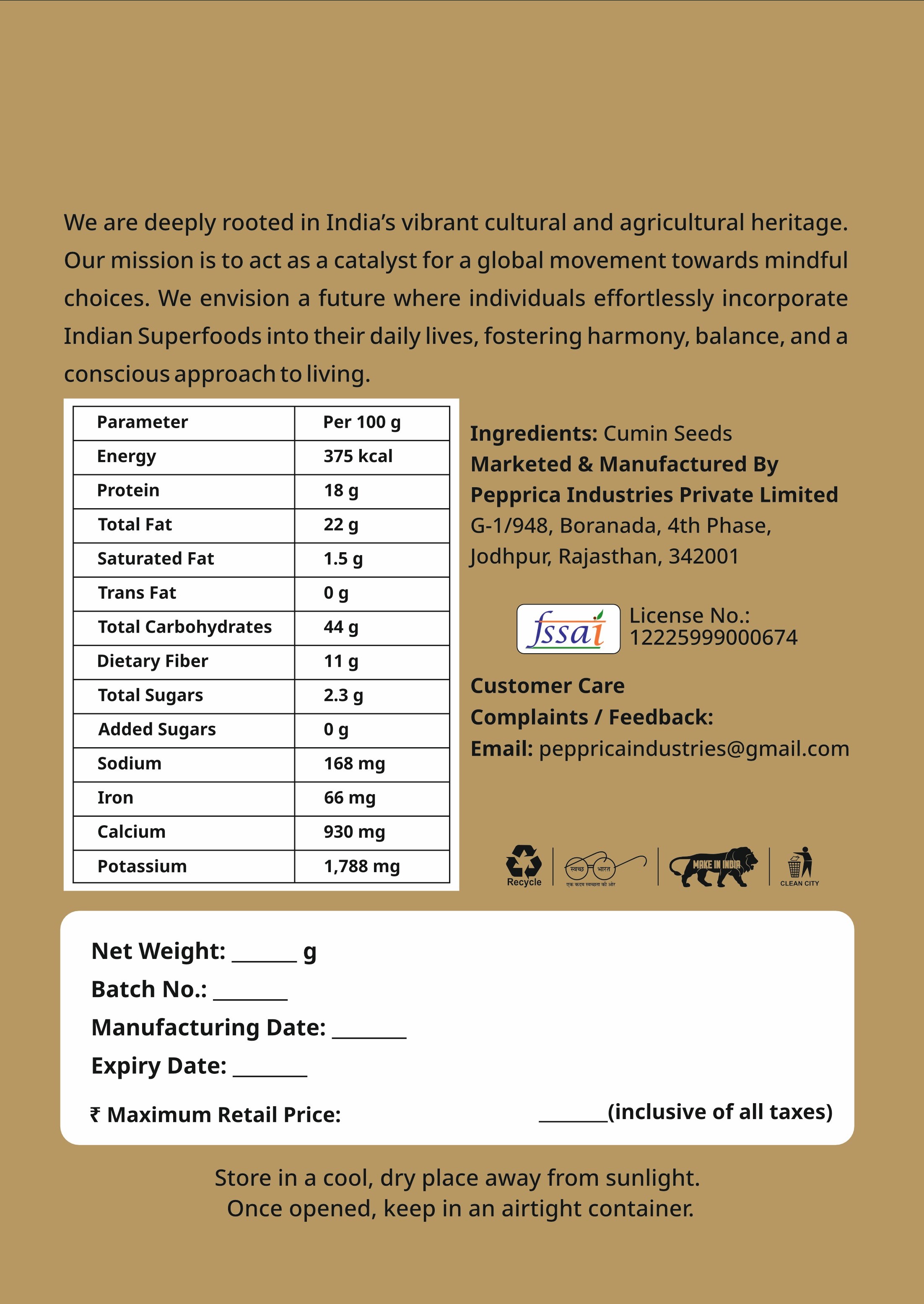 Urban Zaika Cumin Seeds